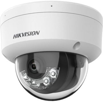 Camera de supraveghere IP Dome 4MP Smart Hybrid Light Hikvision DS-2CD1143G2-LIUF(2.8MM), lentila fixa 2.8mm, iluminare min: Color: 0.005 Lux @ (F1.6, AGC ON),B/W: 0 Lux cu IR 30m, microfon incorporat, slot card de memorie: microSD/microSDHC/microSDXC