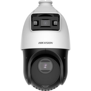 Camera de supraveghere IP Speed Dome 4MP Hikvision DS-2SE4C415MWG-E, lentila fixa bullet: 2.8 mm, lentila varifocala PTZ: 4.8 to 72 mm, 15 × optical, iluminare min.: [Bullet channel]: 0.0005 Lux @ (F1.0, AGC ON), 0 Lux; [PTZ channel]: Color: 0.005 Lux @