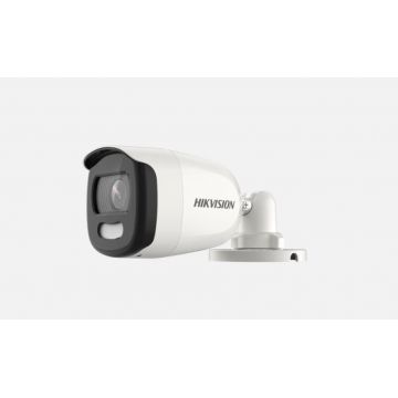 Camera supraveghere Hikvision Turbo HD DS-2CE10HFT-F28(2.8mm); 5MP, ColorVu - imagini color pe timp de noapte, senzor: 5 MP CMOS, rezolutie: 2560 (H) × 1944 (V) 5MP@20fps, iluminare: 0.0005 Lux @ (F1.0, AGC ON), 0 Lux cu lumina alba, lentila fixa: 2.8mm,