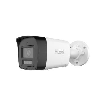 Camera supraveghere IP exterior cu iluminare duala Hikvision Hilook IPC-B120HA-LUF/SL(2.8MM), 2 MP, 2.8 mm, IR/Lumina alba 30 m, microfon si difuzor, PoE, slot card