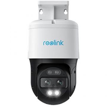 Camera supraveghere rotativa IP Speed Dome PTZ Reolink TrackMix P760, 4K, 2.8 + 8 mm, lumina alba / IR 15 m, dual band, slot card, microfon si difuzor, PoE (Alb)