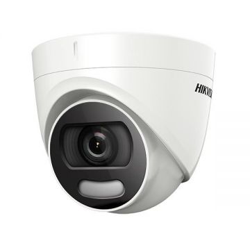 Camera supraveghere Turbo HD dome Hikvision DS-2CE72HFT-F28(2.8mm); 5MP, ColorVU - vizualizare imagini color pe timp de noapte, 5 MP CMOS, rezolutie: 2560 × 1944@@20fps, iluminare: 0.0005 Lux @ (F1.0, AGC ON), 0 Lux cu lumina alba, lentila fixa: 2.8mm,