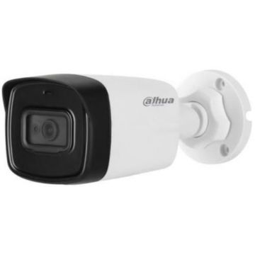 Camera Supraveghere Video Dahua HAC-HFW1230T-0360B, Bullet, 2MP, 1/2.8inch CMOS, 3.6mm, IR 80m, microfon (Alb/Negru)