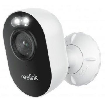 Camera supraveghere wireless WiFi Reolink Lumus E430, 4 MP, 2.8 mm, IR 10 m, PIR, reflector, slot card, sirena, microfon (Alb)