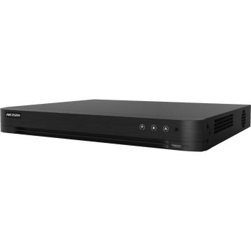 DVR Hikvision 8 canale 5MP AcuSense POC IDS-7208HUHI-M2/P, H.265 Pro+/H.265 Pro/H.265/H.264+/H.264 video compression, BNC interface (1.0 Vp-p, 75 Ω), pana la 16-ch IP camera inputs, 2SATA, dimensiuni: 380 × 320 × 48 mm, greutate: 3.4kg.