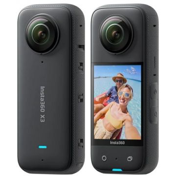 INSTA360 Cameră de acțiune Insta360 X3, 5.7K / 4K, până la 60 fps, giroscop cu 6 axe, filmări la 360°, HDR activ, rezistent la apă