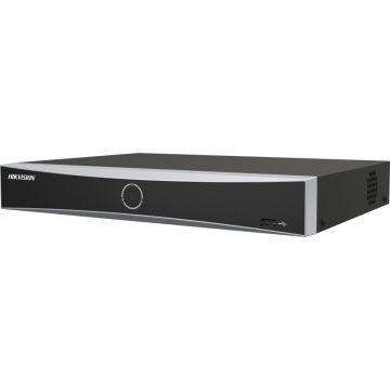 NVR Hikvision 16 canale 1U K Series AcuSense DS-7616NXI-K1(D); 1-ch@12 MP or 2-ch@8 MP or 4-ch@4 MP or 8-ch@1080p decoding capacity, H.265 +/H.265/H.264+/H.264, iesiri: HDMI/VGA, 1x SATA max 10TB pe HDD, alimentare: 12 VDC, 1.5 A, dimensiuni: 320 mm ×