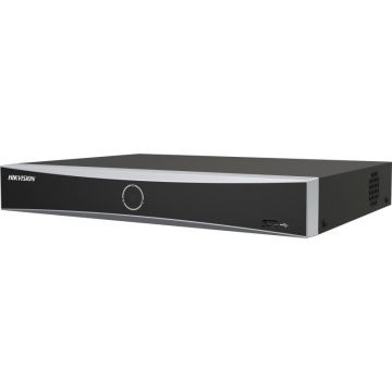 NVR Hikvision 8 canale 1U K Series AcuSense DS-7608NXI-K1/8P(D); 1-ch@12 MP or 2-ch@8 MP or 4-ch@4 MP or 8-ch@1080p decoding capacity, H.265 +/H.265/H.264+/H.264, iesiri: HDMI/VGA, 1x SATA max 10TB pe HDD, alimentare: 48 VDC, 1.875 A, dimensiuni: 320 mm