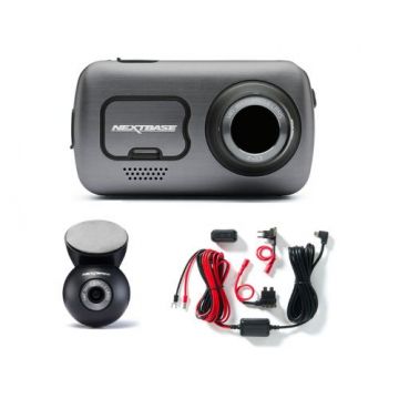 Pachet supraveghere completa auto Nextbase 622GW, 4K Ultra HD, + camera spate Full HD RWC + kit alimentare permanenta (Negru)