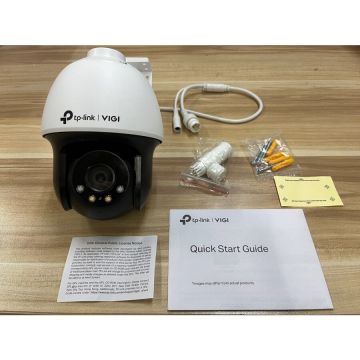 TP-LINK Camera IP TP-LINK VIGI, Pan Tilt, pt. exterior, dist. IR 30 m, tip lentila fixa 4 mm, 4 Mpx, 1 x RJ45 10/100M, carcasa plastic, POE, VIGI C540(4mm), Alba