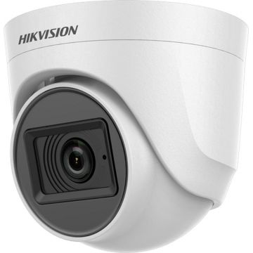 Camera de supraveghere Turret 5MP Audio Indoor Hikvision DS-2CE76H0T- ITPFS(2.8MM), lentila fixa 2.8mm, iluminare min: 0.01 Lux@(F2.0, AGC ON), 0 Lux cu IR: 20m, iesire TVI/AHD/CVI/CVBS, alimentare: 12 VDC ± 25%, protectie: IP67, dimensiuni: Φ 84.6 mm ×