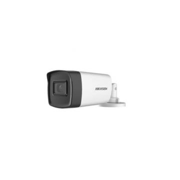 Camera supraveghere Hikvision Turbo HD bullet DS-2CE17H0T-IT3FS(2.8mm), 5MP, microfon audio incorporat, senzor 5 MP CMOS, rezolutie: 2560 (H) × 1944 (V)@20fps, iluminare: 0.01 Lux @ (F1.2, AGC ON), 0 Lux with IR, lentila: 2.8 mm, unghi vizualizare: