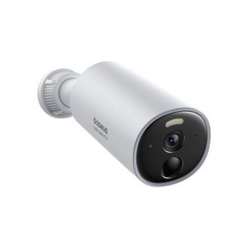 Camera supraveghere video exterior Baseus B1 2K HD Color Night Vision, 3MP (2304x1440), Wi-Fi, Alexa, Google Home (Alb)