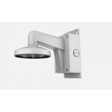 Suport de montaj pe perete cu doza de conexiuni Hikvision DS-1473ZJ- 155B, material aliaj de aluminiu, dimensiuni: Ø 155 mm × 243 mm × 300 mm, greutate: 1750 g